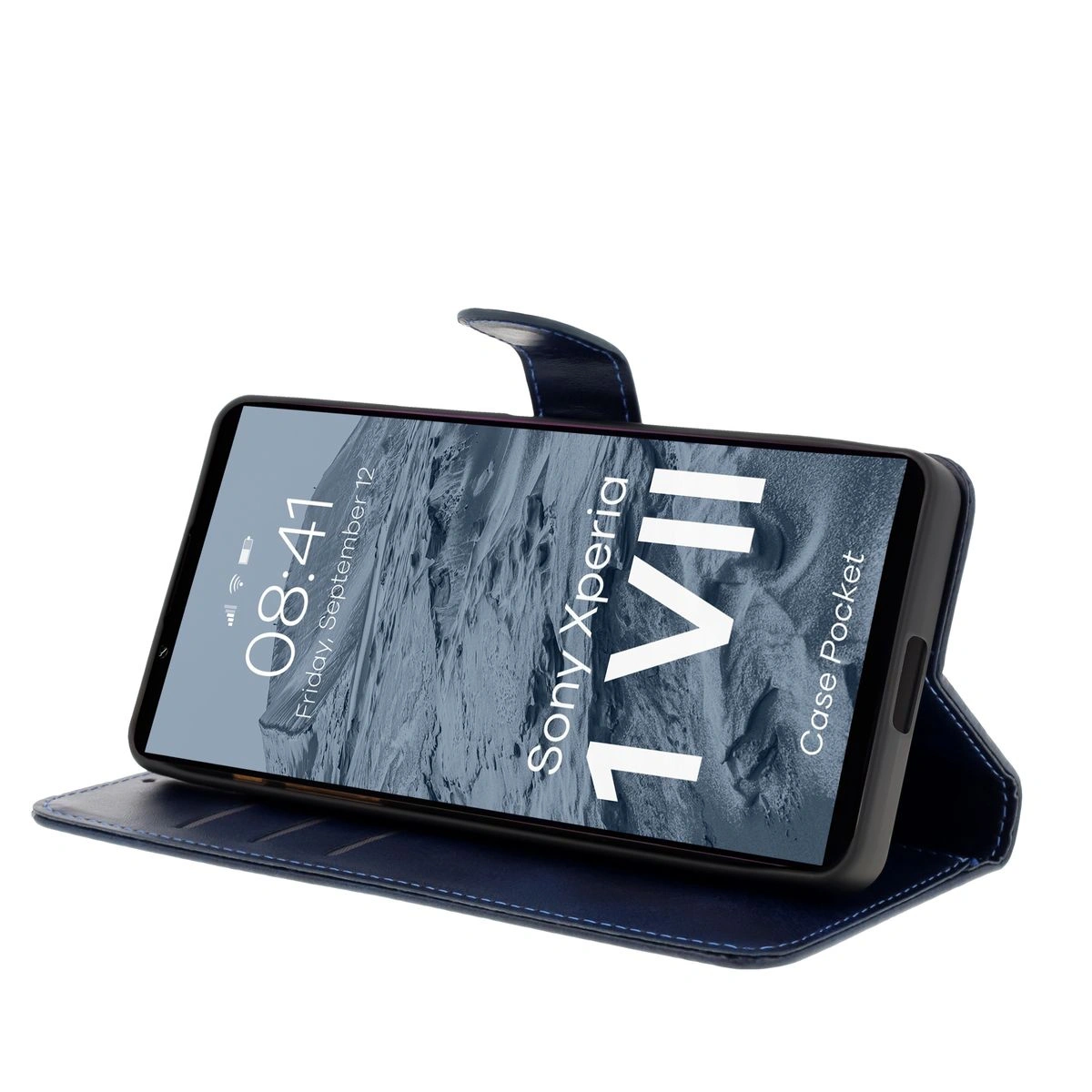 Etui z klapką Bizon Case Pocket do Xperia 1 VII granatowe