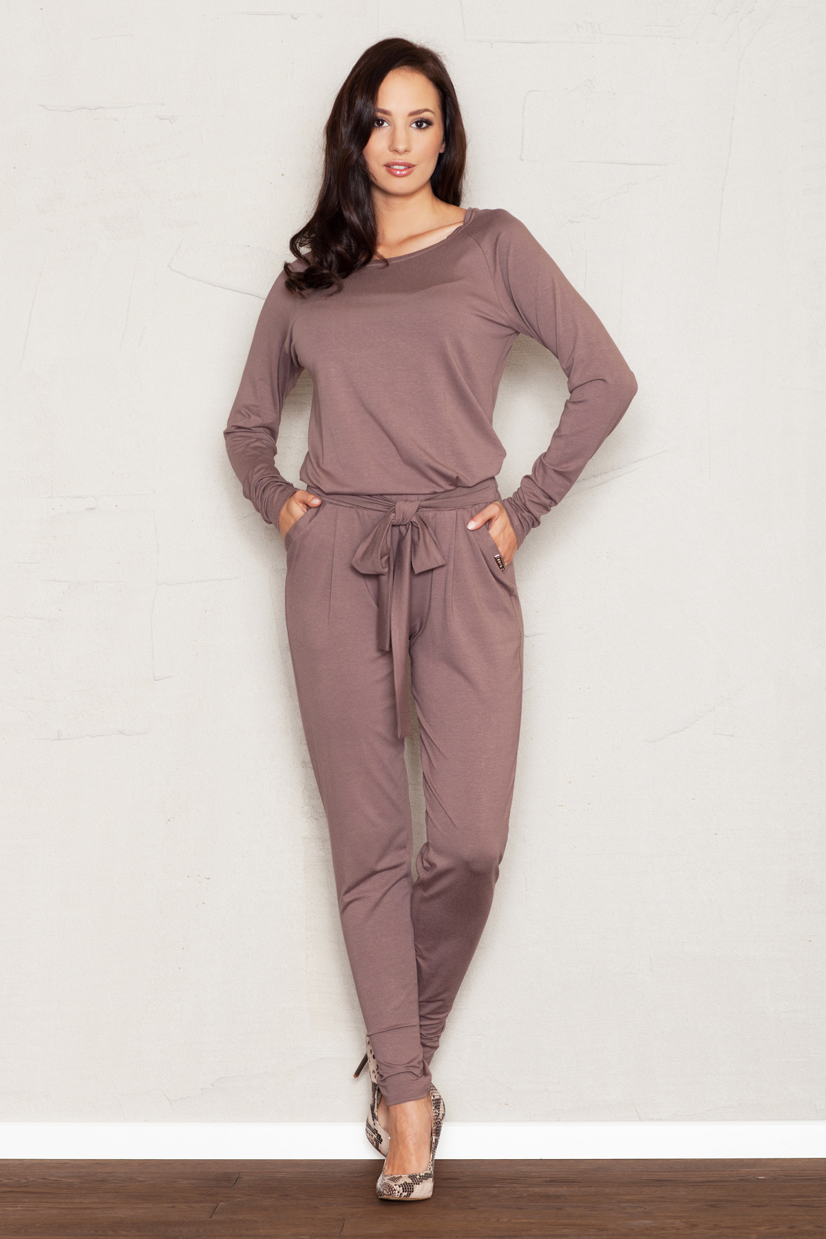  Women trousers model 43922 Figl  brown