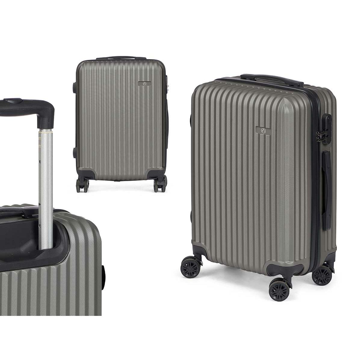 Cabin suitcase Dark grey 38 x 57 x 23 cm Stripes