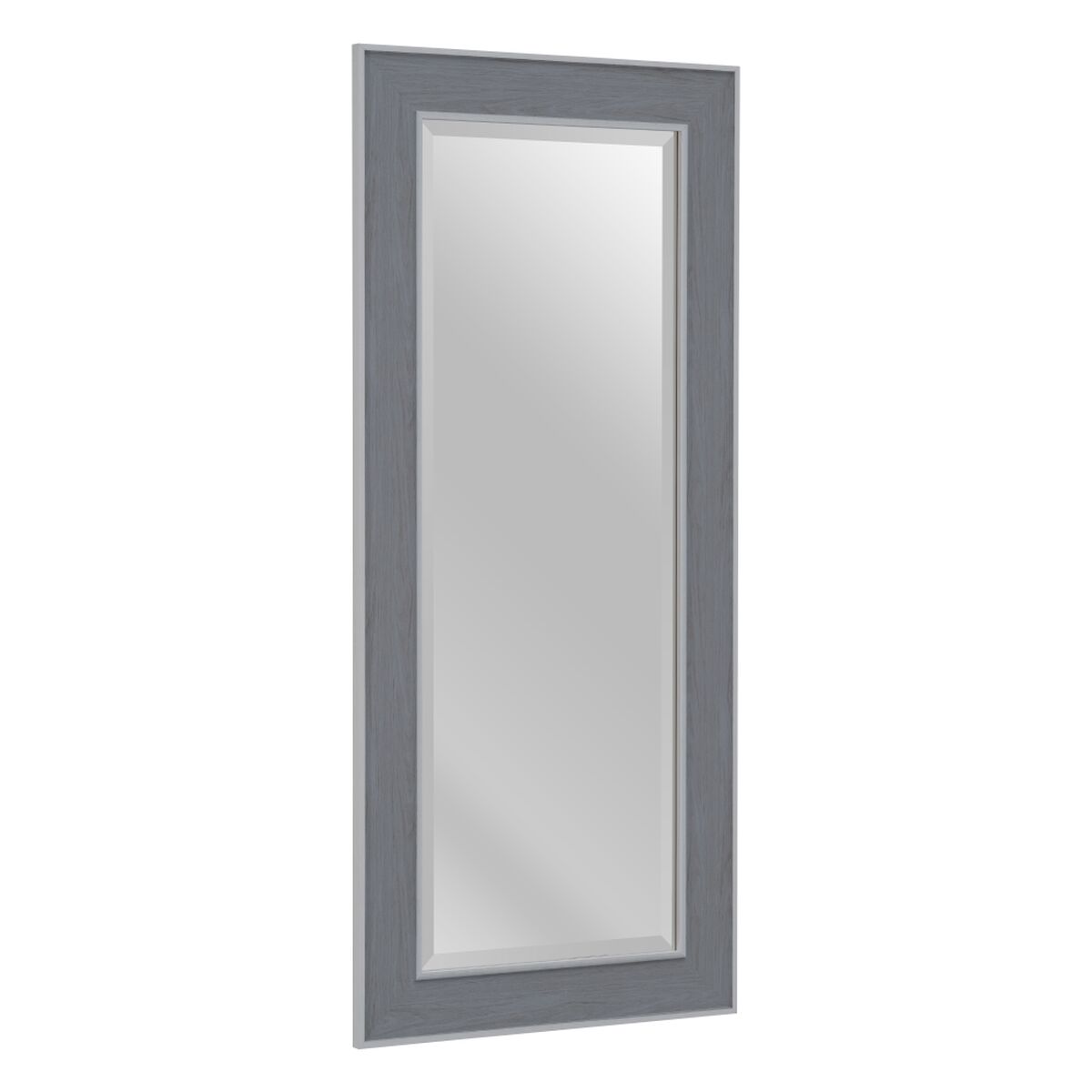 Wall mirror 56 x 2 x 126 cm Grey Wood White