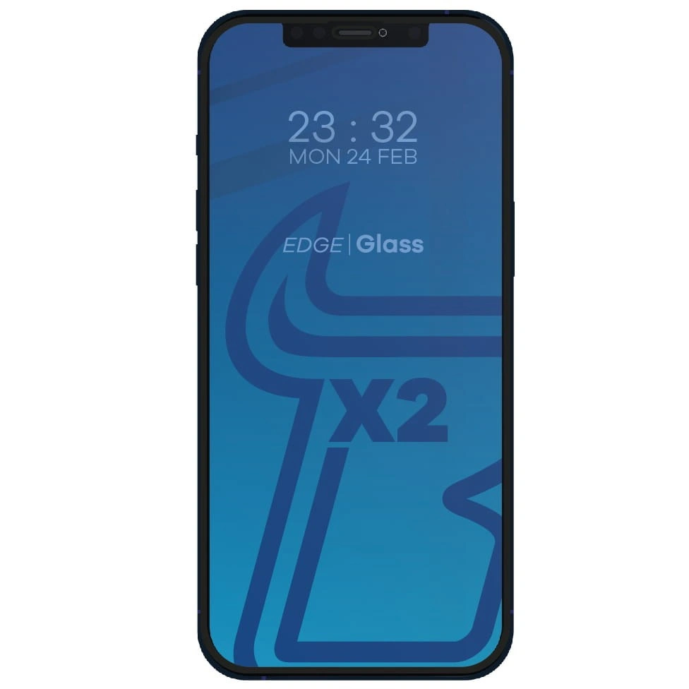Bizon Glass Edge CF tempered glass - [2 PACK] + lens protection Apple iPhone 12 Pro Max black