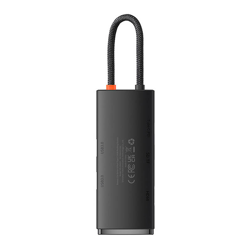 Baseus OS Lite HUB 6-Port USB-C/HDMI - USB3.0x2 - PD - SD/TF (black)