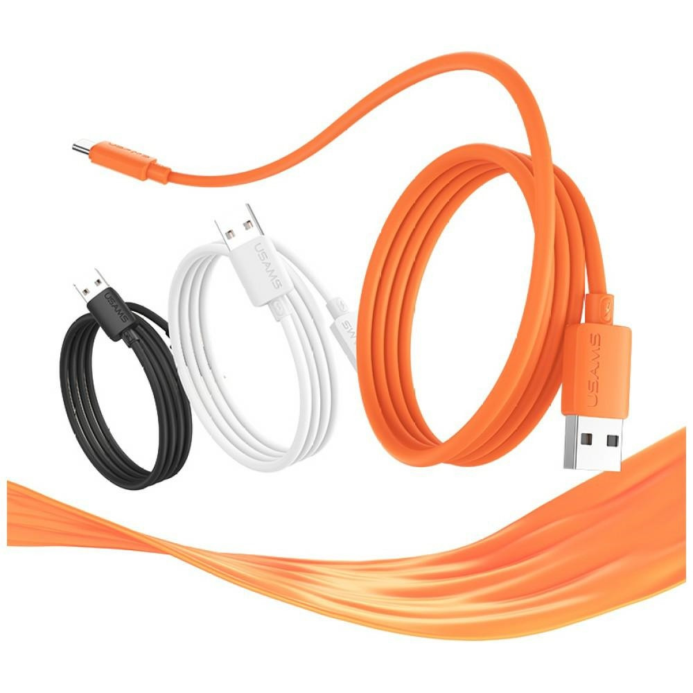 Kabel USAMS U98 3A Silicone Fast Charging USB-A do USB-C pomarańczowy