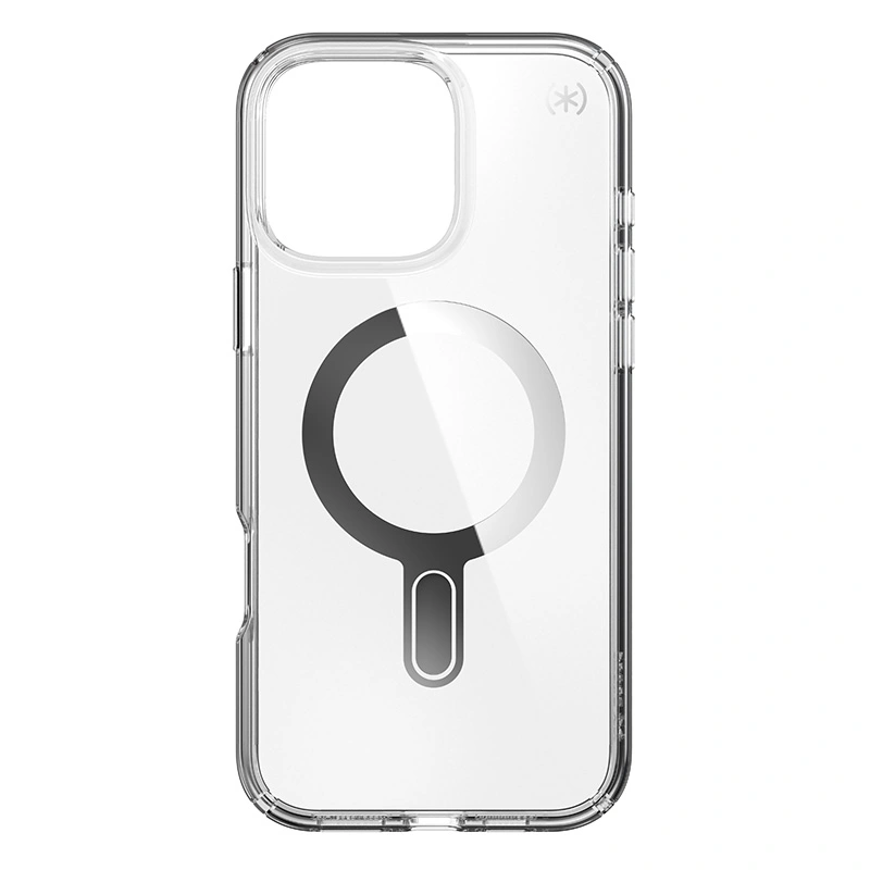 Case Speck Presidio Perfect-Clear ClickLock & MagSafe Apple iPhone 16 Pro Max (Clear / Chrome Finish / Serene Silver)