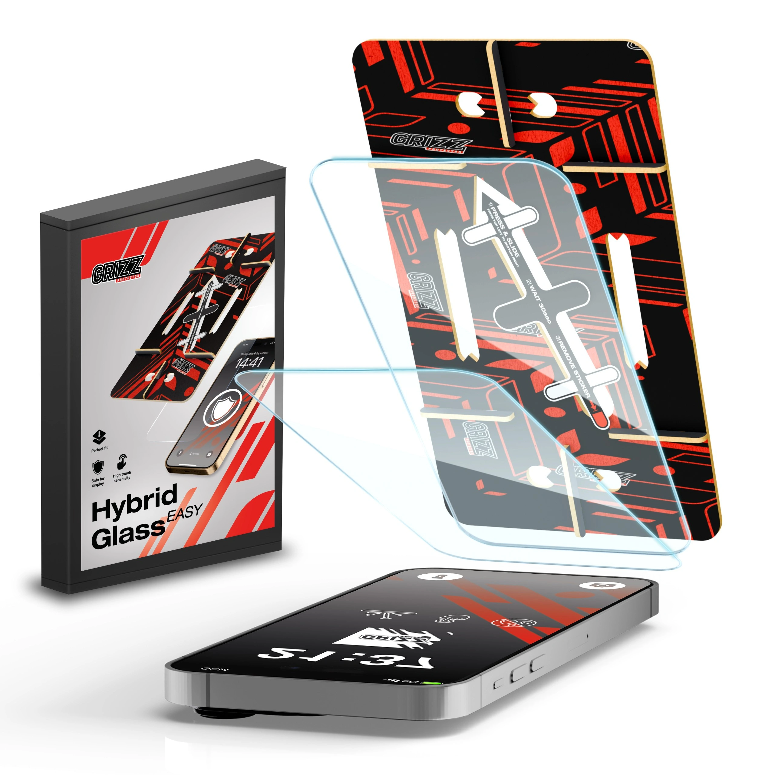Szkło hybrydowe GrizzGlass HybridGlass Easy do Apple iPhone 16 Pro Max [2 PACK]