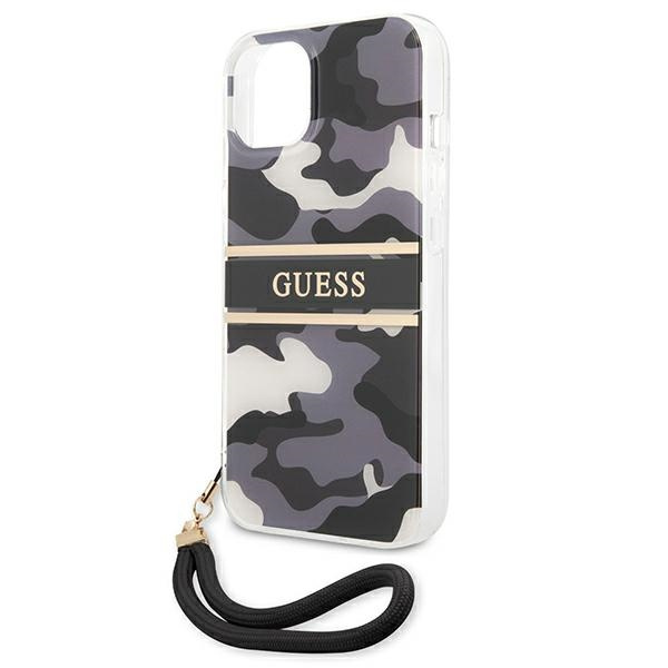 Guess GUHCP13SKCABBK Apple iPhone 13 mini black hardcase Camo Strap Collection