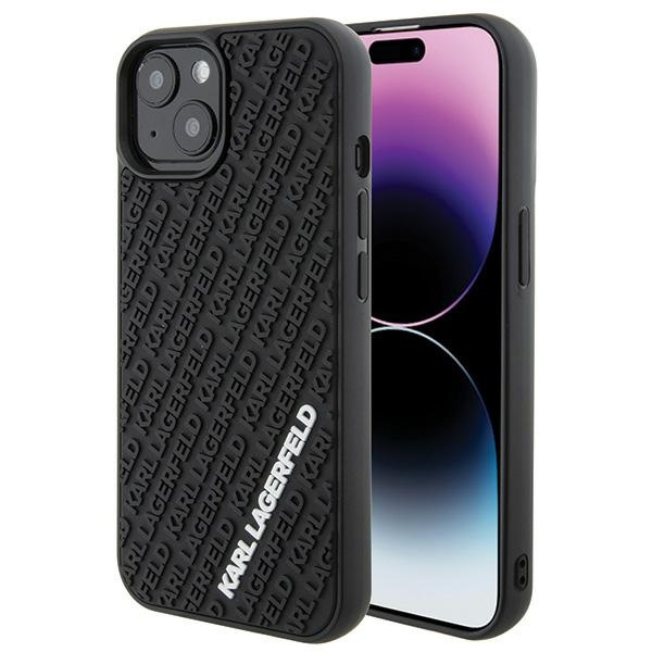 Karl Lagerfeld KLHCP15S3DMKRLK Apple iPhone 15 hardcase 3D Rubber Multi Logo black