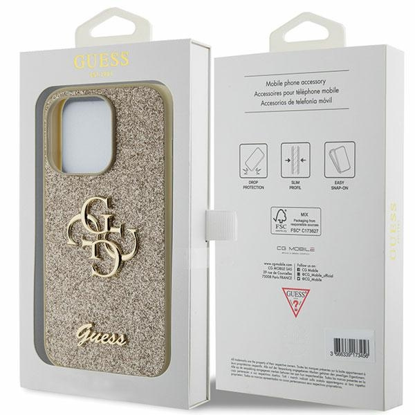 Guess GUHCP15XHG4SGD Apple iPhone 15 Pro Max hardcase Glitter Script Big 4G gold