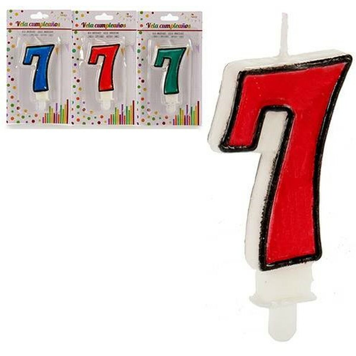 Candle Red White Birthday (12 Units)