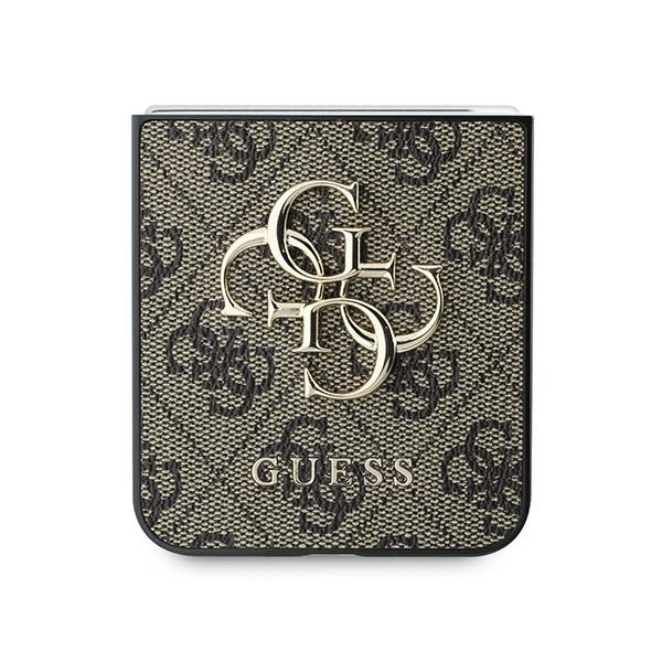 Case Guess GUHCZF64GMGBR Samsung Galaxy Z Flip6 Leather 4G Metal Logo brown/brown