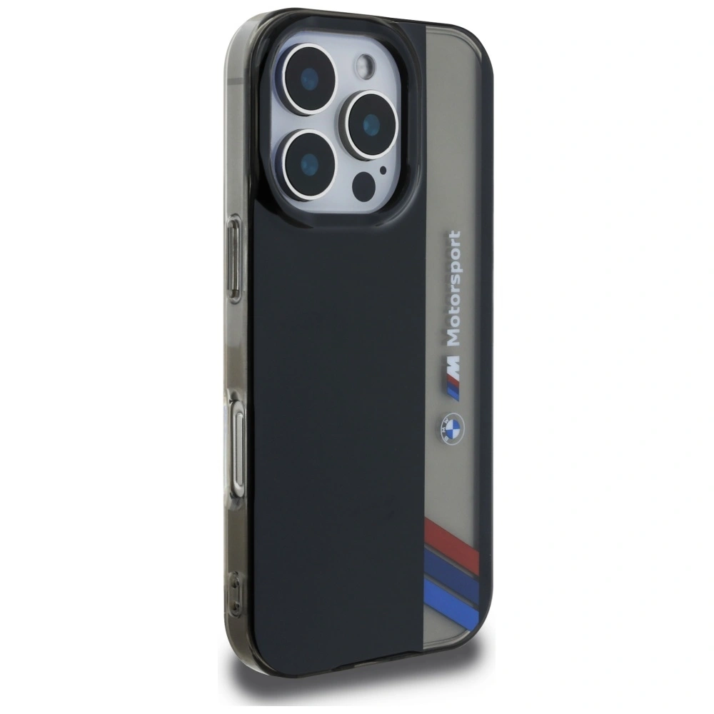 BMW Motorsport IML Vertical Stripe Apple iPhone 16 Pro Max black