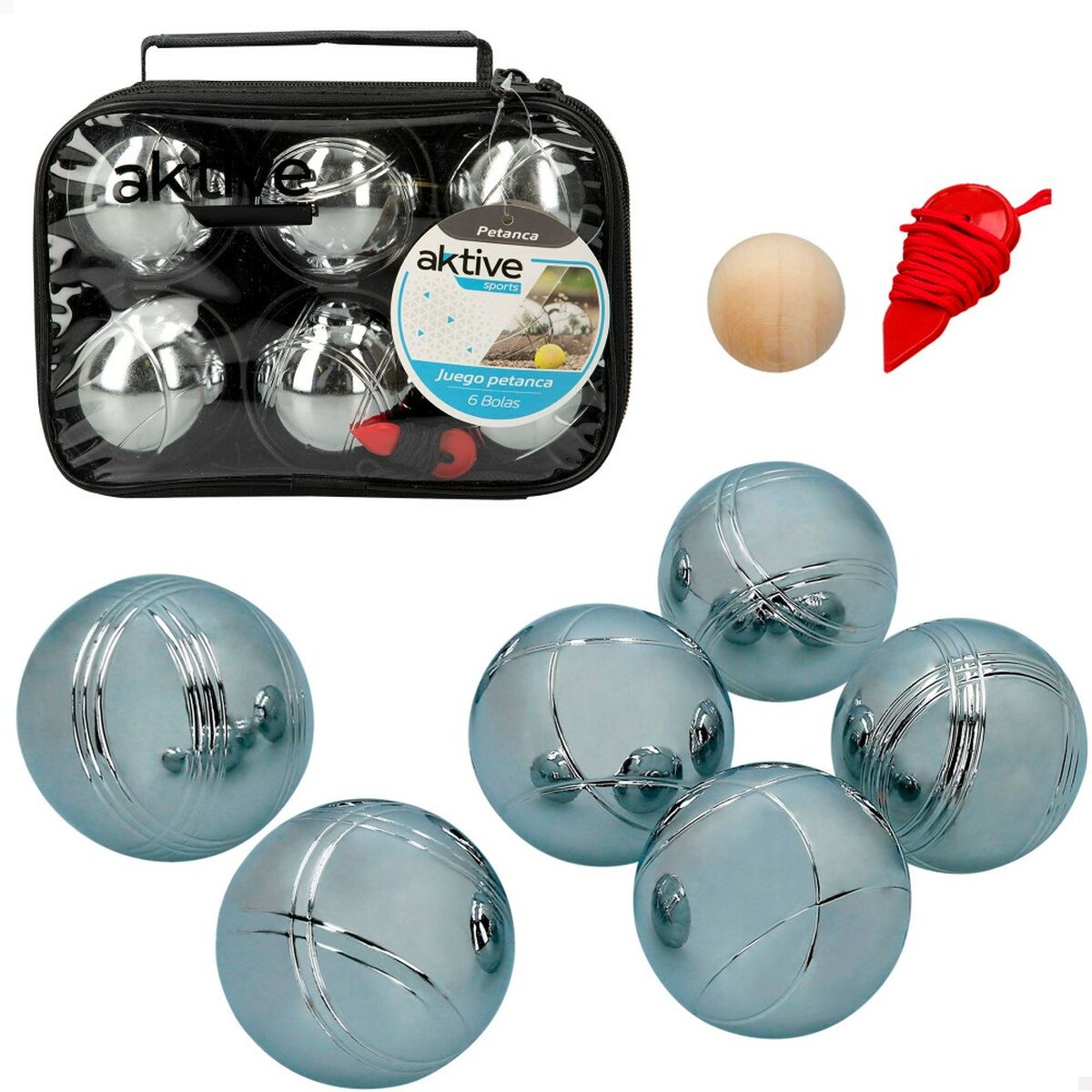 Boules Set Aktive 6 Balls Chrome-plated steel (4 Units)