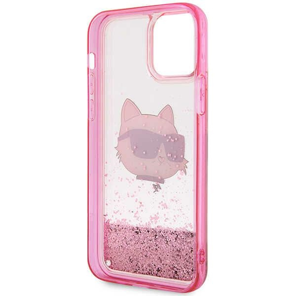 Karl Lagerfeld KLHCP12MLNCHCP Apple iPhone 12/12 Pro pink hardcase Glitter Choupette Head