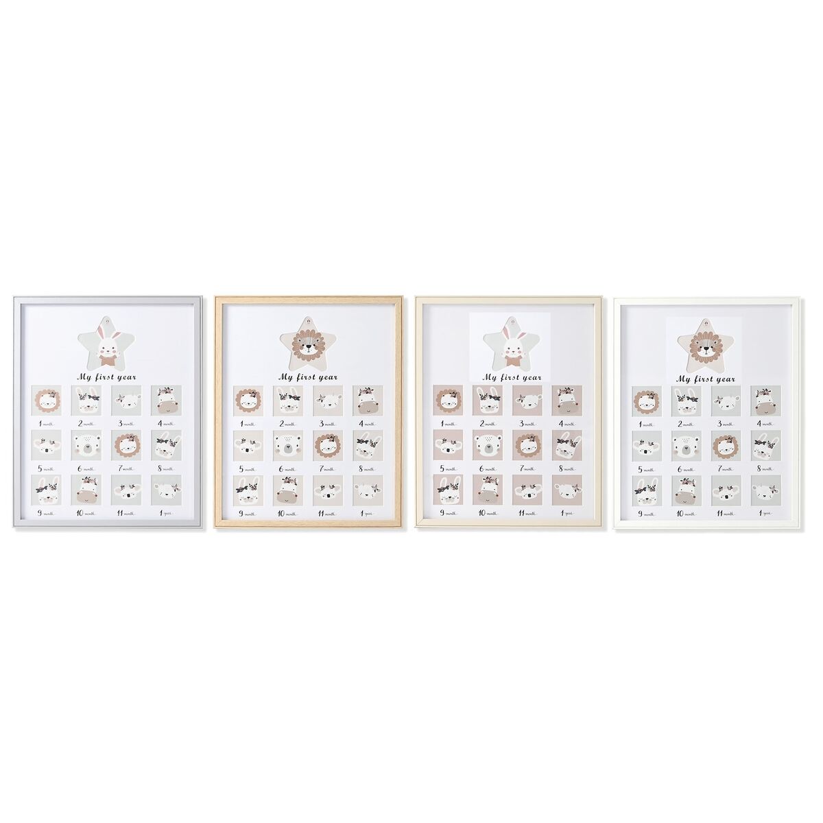 Photo frame Home ESPRIT Crystal MDF Wood 40,5 x 2 x 49,5 cm (4 Units)