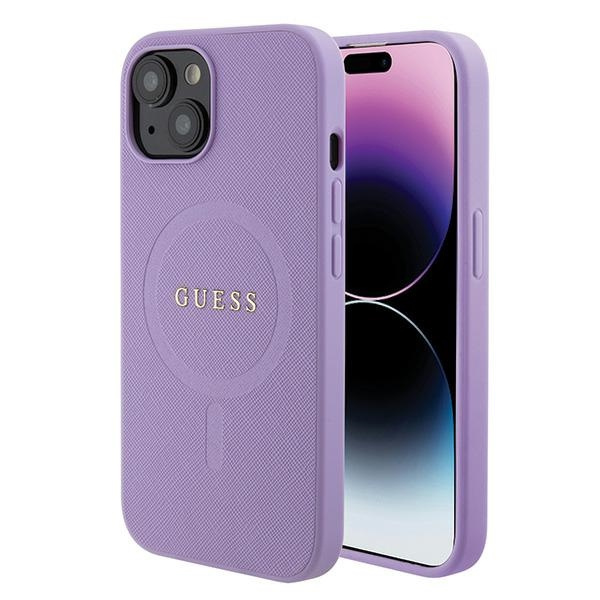 Guess GUHMP15MPSAHMCU Apple iPhone 15 Plus / 14 Plus hardcase Saffiano MagSafe purple