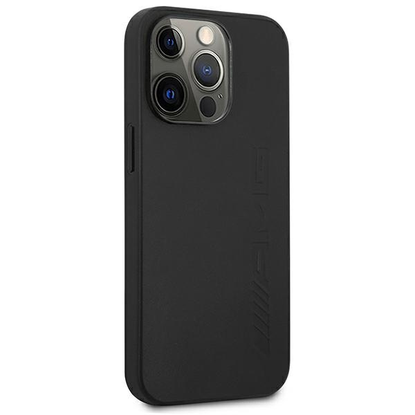 Mercedes AMG AMHCP14LDOLBK Apple iPhone 14 Pro black hardcase Leather Hot Stamped