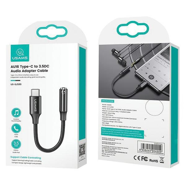 USAMS AU16 adapter USB-C / jack 3.5m white (US-SJ599)