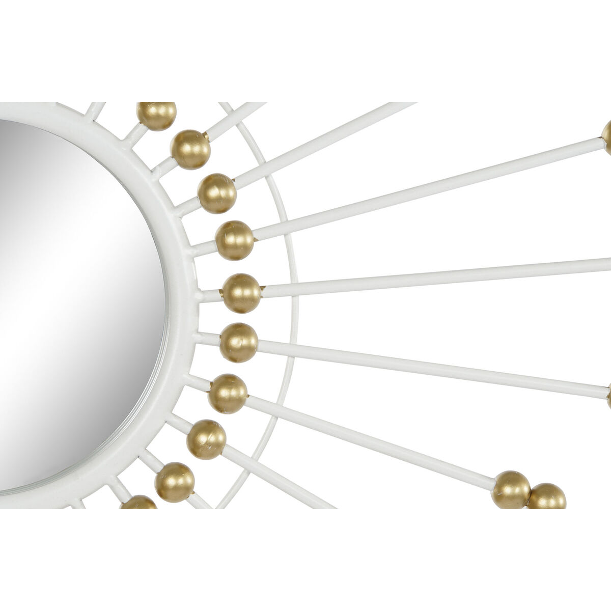 Wall mirror Home ESPRIT White Golden Metal Crystal 80 x 2,5 x 80 cm