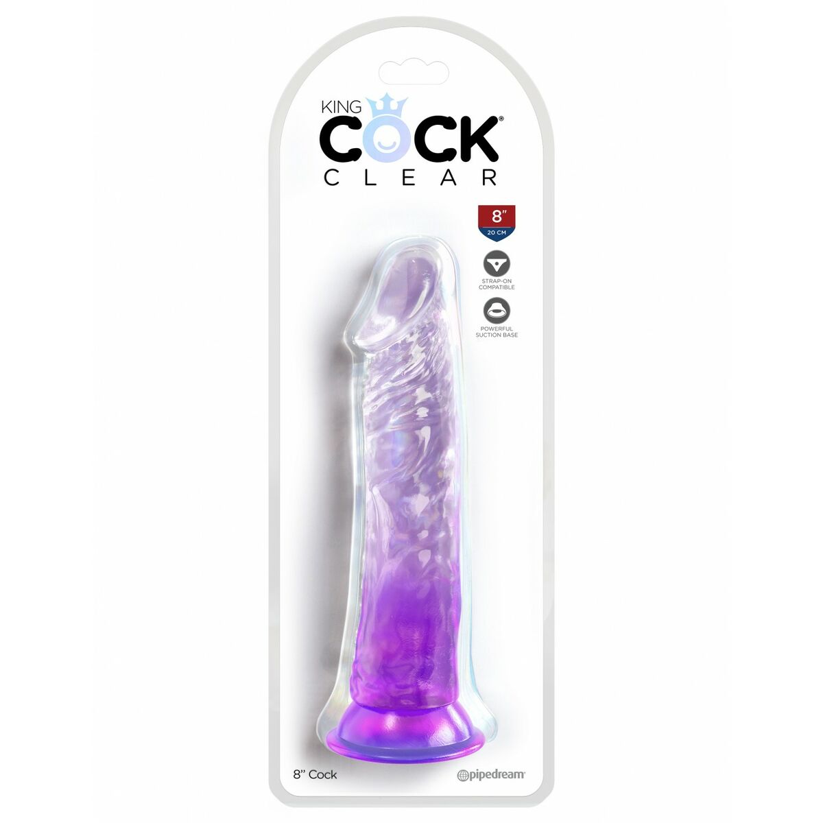 Vibrator Pipedream King Cock Clear Purple Multicolour