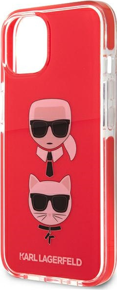 Karl Lagerfeld KLHCP13STPE2TR Apple iPhone 13 mini hardcase red Karl&Choupette Head