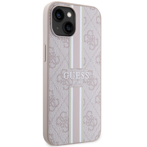 Guess GUHMP14SP4RPSP Apple iPhone 14 pink hardcase 4G Printed Stripes MagSafe