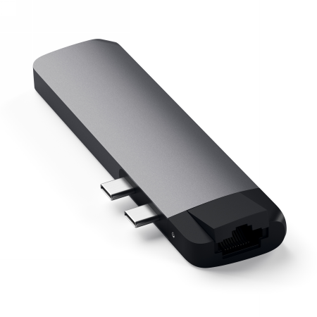 Satechi Type-C Pro Dual USB-C Hub for MacBook USB-C, PD, 87W, 2x USB-A, HDMI 4K, Micro/SD Card Reader