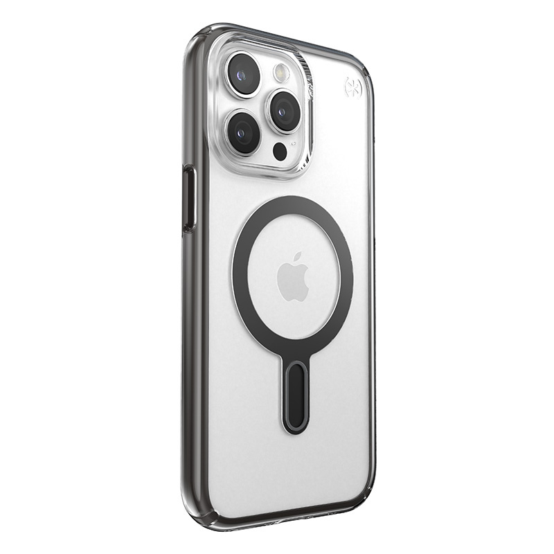 Speck Presidio Perfect-Clear ClickLock MagSafe Apple iPhone 15 Pro Max (Clear/Frosted Black/Slate Grey)