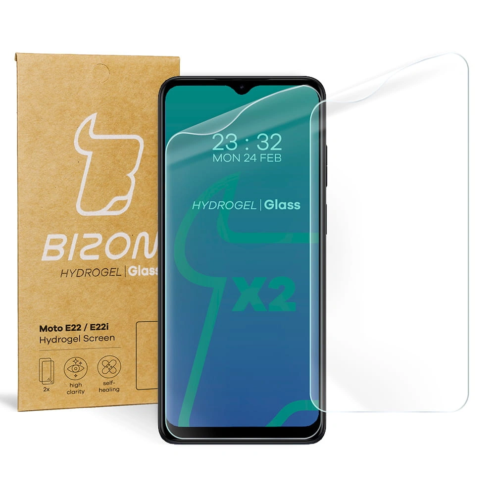 Bizon Glass Hydrogel Motorola Moto E22 / E22i [2 PACK]