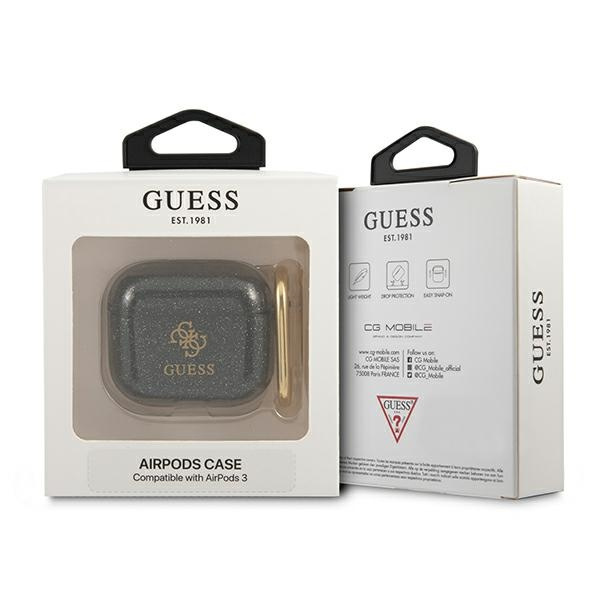 Guess GUA3UCG4GK Apple AirPods 3 cover black Glitter Collection