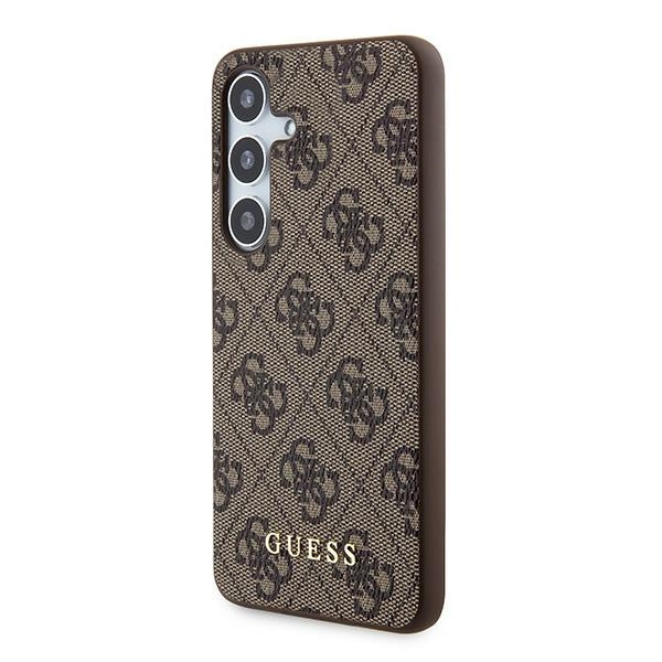 Guess GUOHCSA35G4GFBR Samsung Galaxy A35 hardcase 4G Metal Gold Logo brown