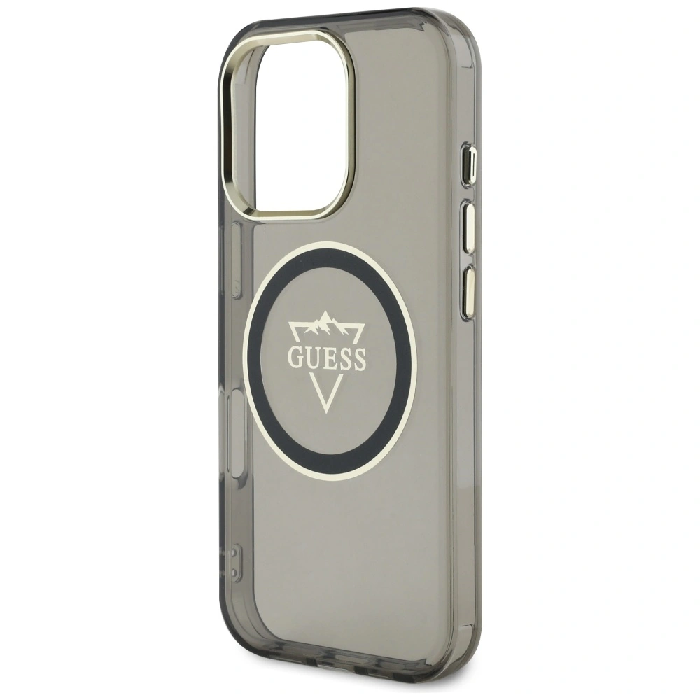 Guess IML Metal Mountain Logo MagSafe Apple iPhone 16 Pro Max black