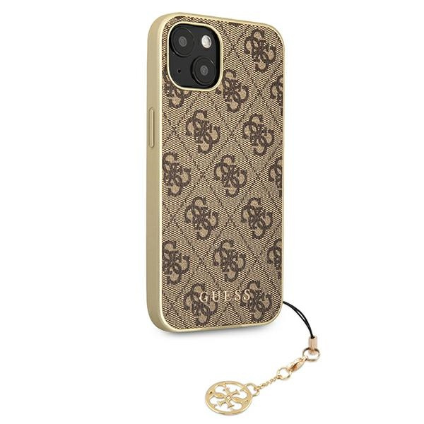 Guess GUHCP13MGF4GBR Apple iPhone 13 brown hardcase 4G Charms Collection