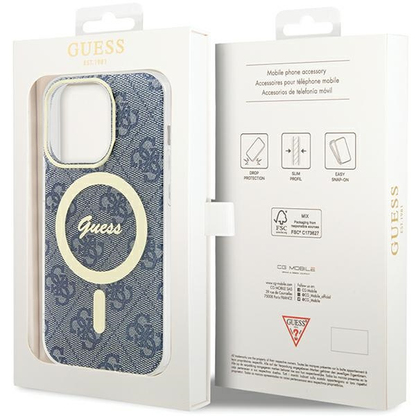 Guess GUHMP15XH4STB Apple iPhone 15 Pro Max hardcase IML 4G MagSafe blue