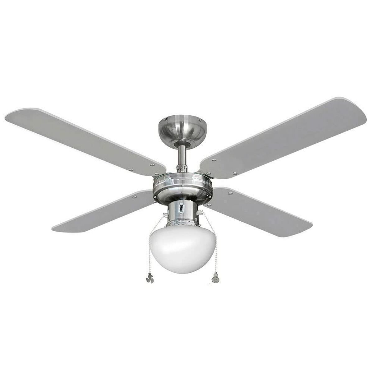 Ceiling Fan with Light EDM Caribe 50 W Chromed
