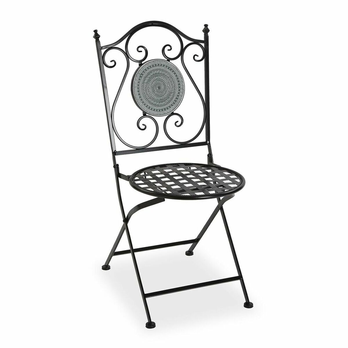 Garden chair Versa Mosaic Grey Metal (50 x 92 x 39 cm)