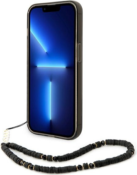Guess GUHCP14LHGCOHK Apple iPhone 14 Pro black hardcase Translucent Pearl Strap