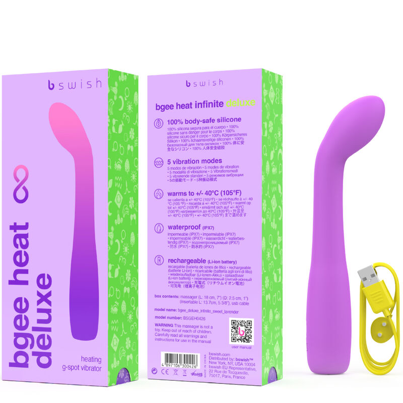 B SWISH - BGEE HEAT INFINITE DELUXE SILICONE RECHARGEABLE VIBRATOR SWEET LAVENDER