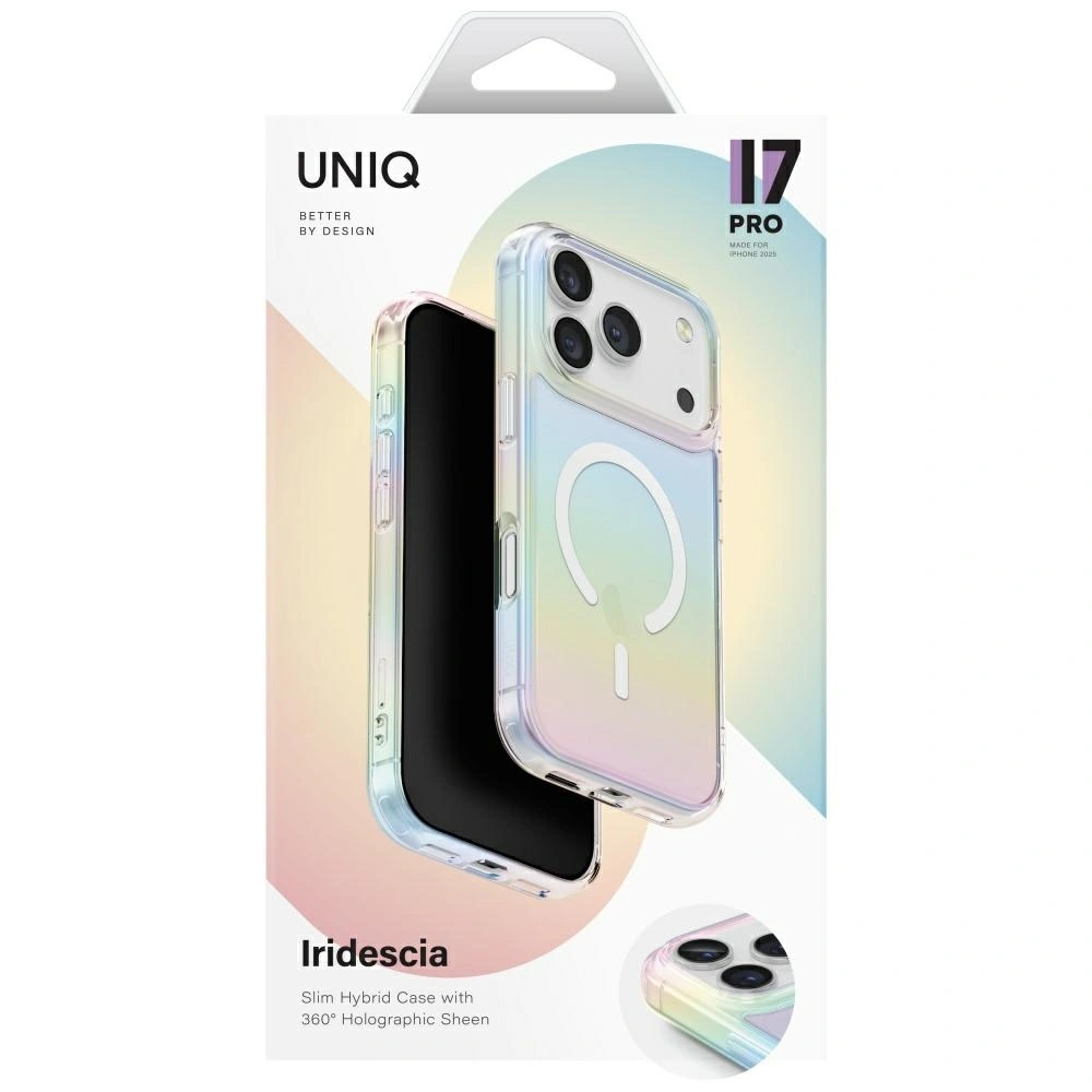 Etui UNIQ Iridescia do Apple iPhone 17 Pro MagClick Charging holo quartz