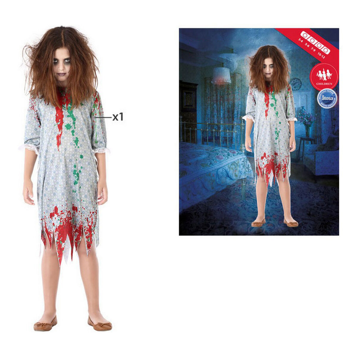 Costume for Children Multicolour Zombies (1 Piece) (1 Unit)