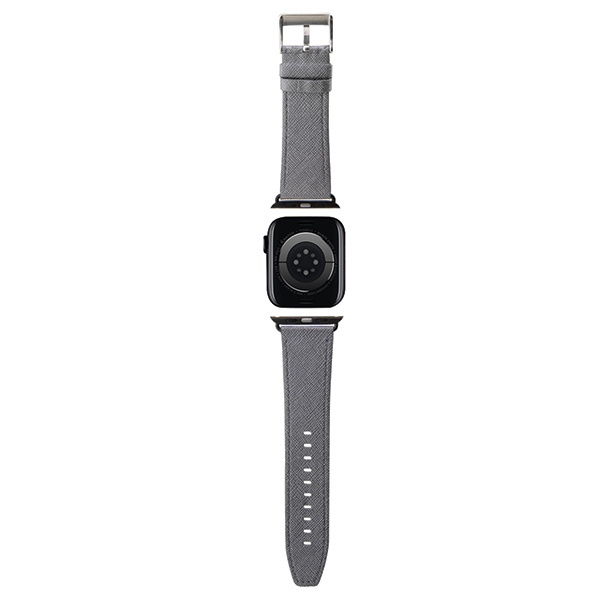 Karl Lagerfeld KLAWLSAKLHPG Apple Watch 4/5/6/7/SE/8/9/Ultra 44/45/49mm strap Saffiano Monogram silver