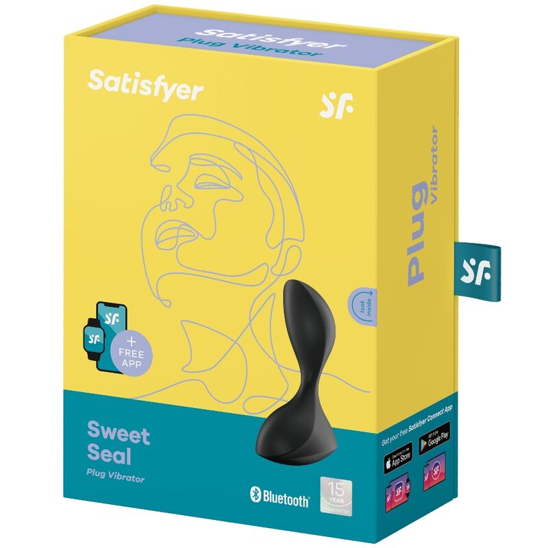 SATISFYER SWEET SEAL VIBRATING PLUG APP - BLACK