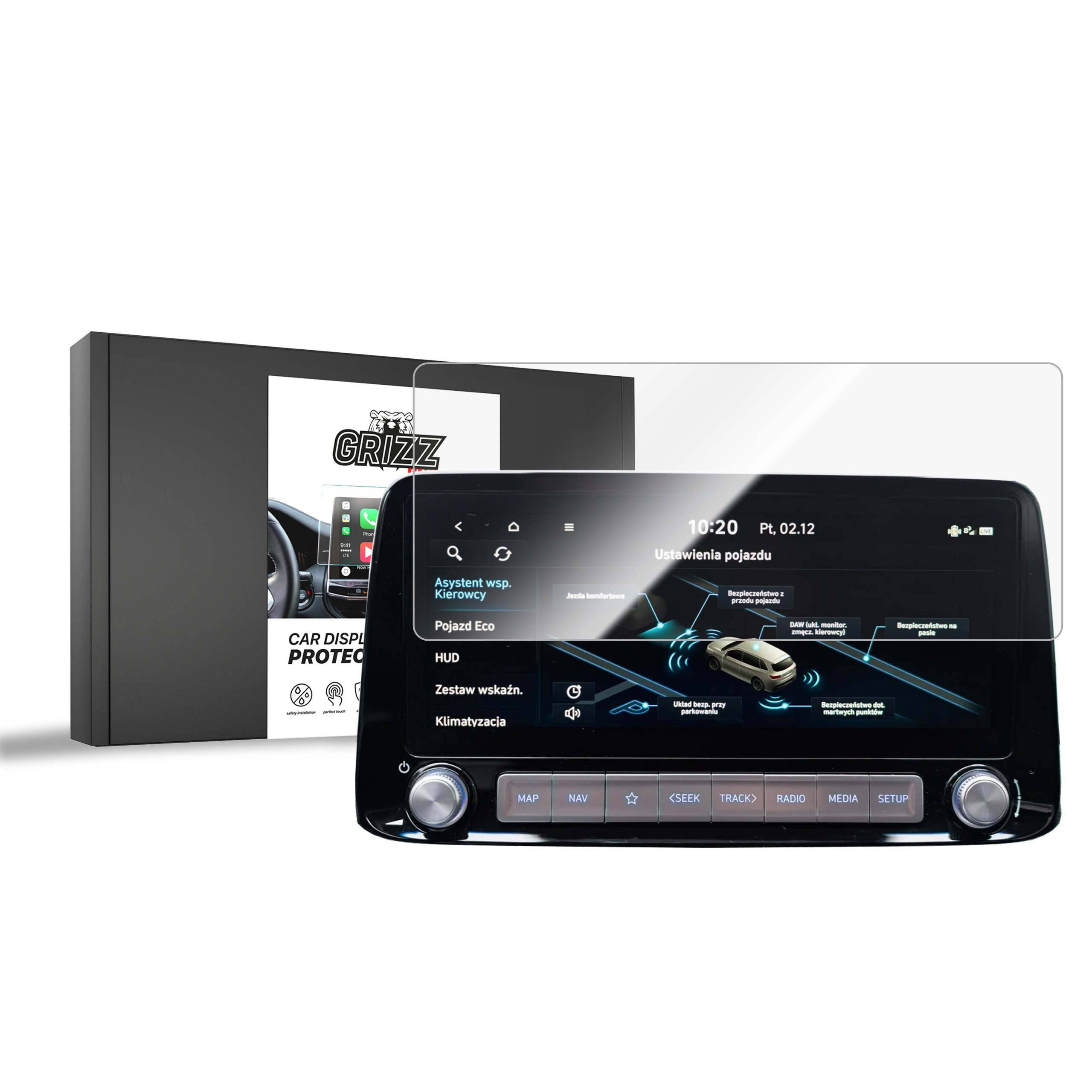 GrizzGlass CarDisplay Protection Hyundai Kona Electric