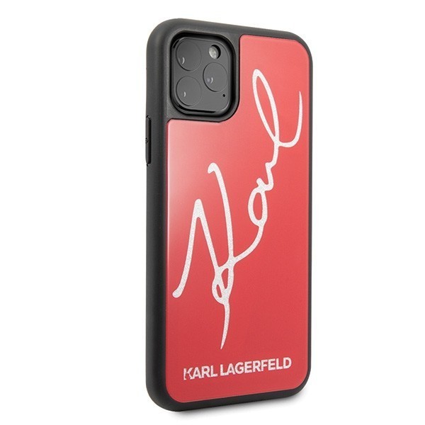 Karl Lagerfeld KLHCN58DLKSRE iPhone 11 Pro red hard case Signature Glitter