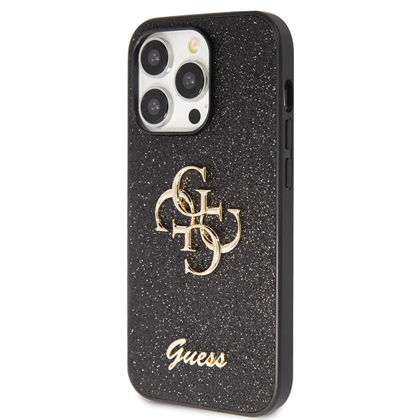 Guess GUHCP14LHG4SGK Apple iPhone 14 Pro hardcase Glitter Script Big 4G black