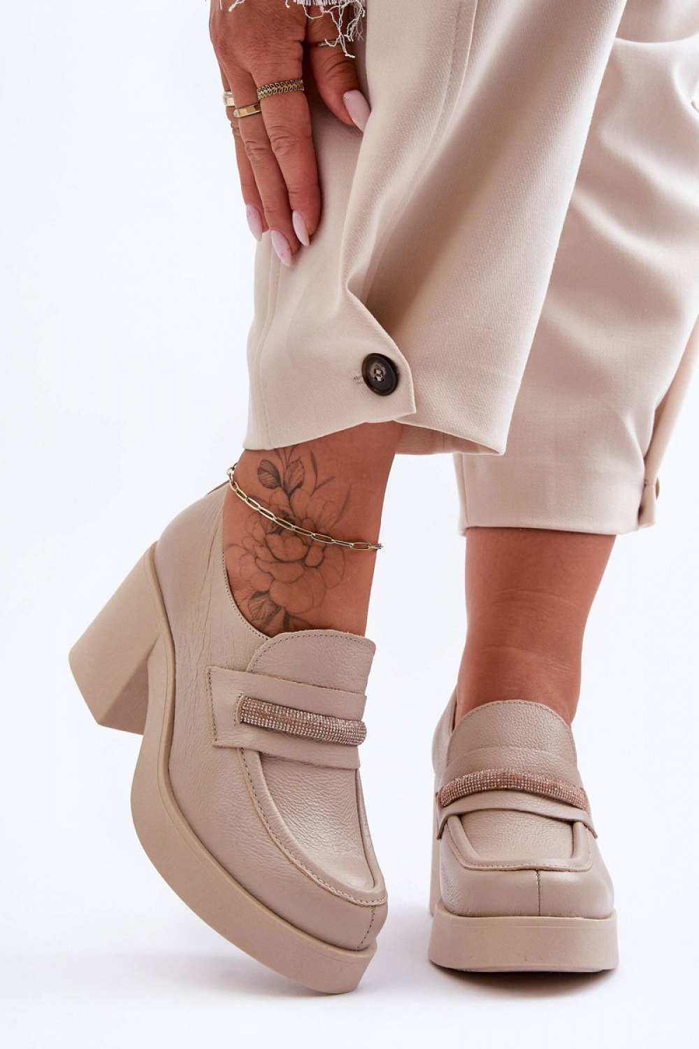  Heeled low shoes model 183964 Step in style  beige