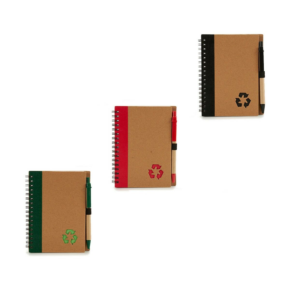 Spiral Notebook with Pen Recycled cardboard 1 x 16 x 12 cm (12 Units)