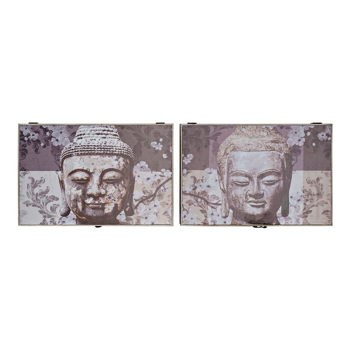 Cover DKD Home Decor 8424001698608 Buddha Counter 46,5 x 6 x 31 cm Grey 2 Units MDF Wood