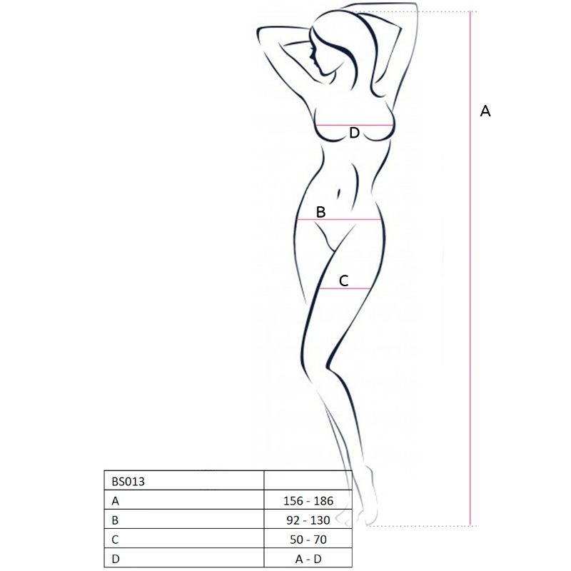 PASSION WOMAN BS013 BLACK BODYSTOCKING ONE SIZE