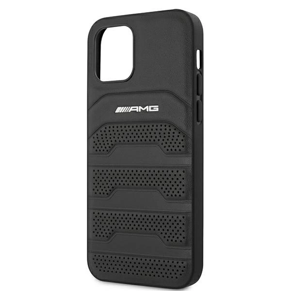 AMG AMHCP12SGSEBK Apple iPhone 12 mini hardcase Leather Debossed Lines black