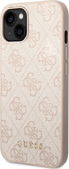 Guess GUHCP14SG4GFPI Apple iPhone 14 pink hard case 4G Metal Gold Logo